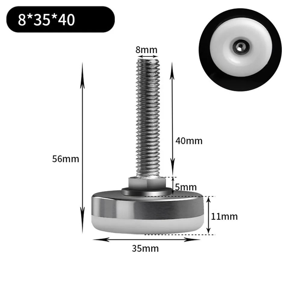 Ajile Set Piedino Con Vite Girevole Filettata M8 Lungo 50 Mm Con - Foto 12