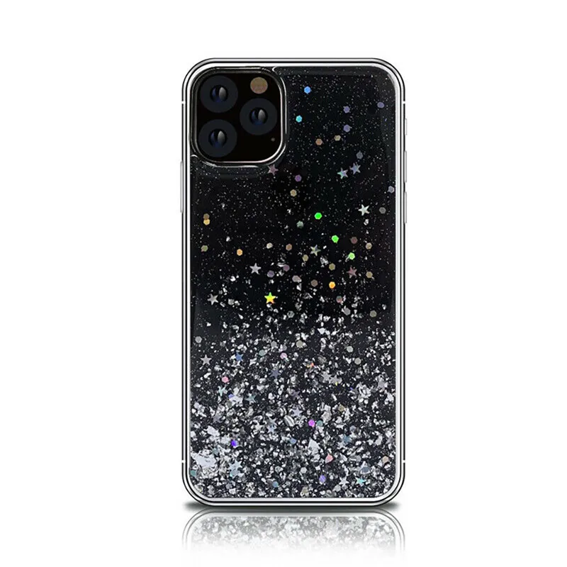 Черный Для Apple Iphone 11 чехол Чехол Мягкий силиконовый Блестящий прозрачный защитный чехол для IPhone 11 Pro Max Iphone11 11pro - Цвет: Черный
