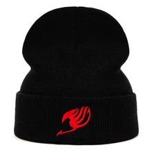 Сказочный хвост, вязаная шапка, зимняя, аниме, шапки, теплый светильник, милая шапочка, для спорта на открытом воздухе, сказочный хвост, лыжные вязаные шапки, Skullies