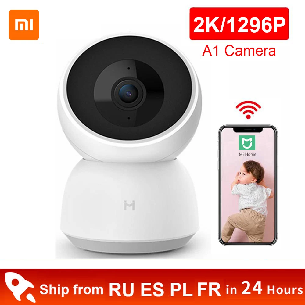Xiaomi-cámara inteligente Webam 2K, 1296P, HD, WiFi, visión nocturna infrarroja, 360 ángulos, cámara de vídeo A1, Monitor de seguridad para bebés, cámara IP