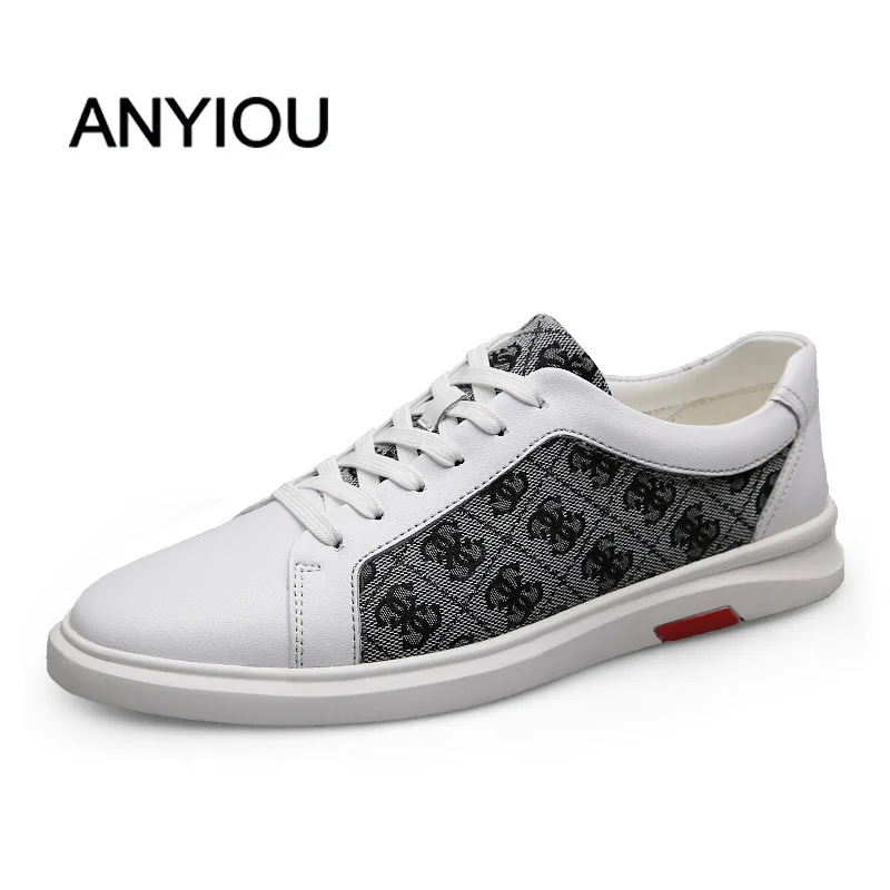 

ANYIOU 2020 Spring Fashion Men's White ShoesCool Men's Shoes Brand Man Footwear Men's Casual Shoes Street Sneakers Size 37-45
