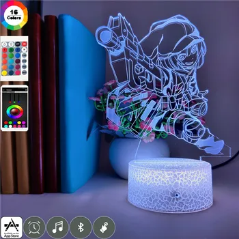 

smart phone control Gun Gale Online Kohiruimaki Karen Colors Changable 3d Led Night Light for Children Toy Sword Art Online Lamp