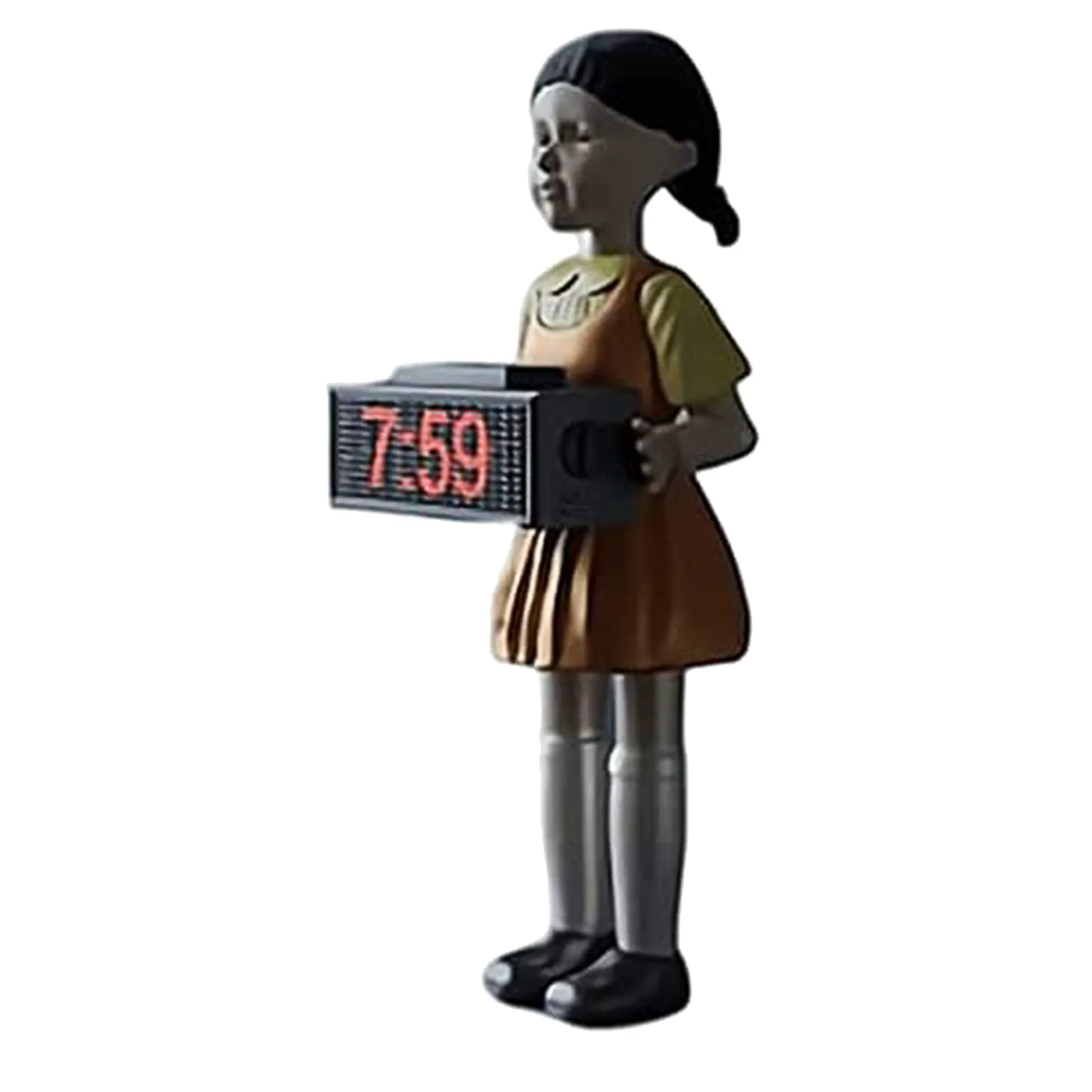 Alarm Clock - 2021 Korean Tv Squid Game 123 Wooden Man Music Led Red Green Light Robot Girl Automatically Fire Bullets | Дом и сад