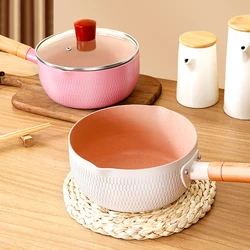 La poêle ne colle pas à la marmite domestique, utilisée pour la fabrication de nouilles, de soupe et de Pot à lait, cuisinière à gaz à Induction 