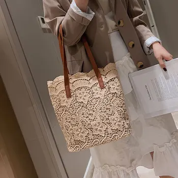 

2020 neue Sommer 2 Teile/sätze chic mädchen spitze schulter tasche frauen Handtasche weibliche tote taschen Große Kapazität Falt