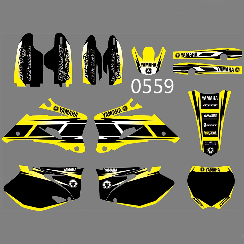 Для YAMAHA YZ250F YZ450F 2006-2009 Графика наклейки на заказ Номер Наименование лента 3M Полный мотоцикл Фоны аксессуары