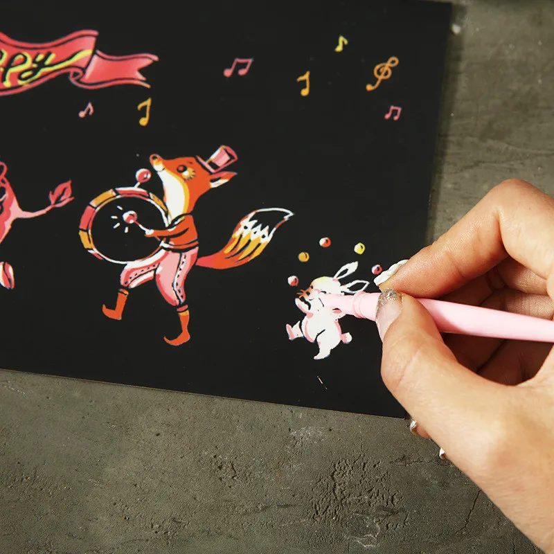 Набор волшебных красочных досок для рисования бумажная живопись скребки детей