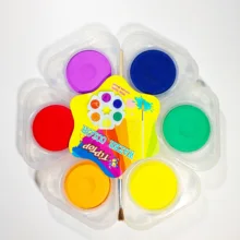 Круглый Рисунок Акварель в порошке торт гуашь 6 цветов