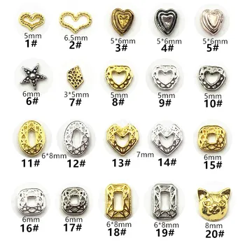 

50pcs/pack Japan 3D Alloy Nail Art Decorations Metal Nail Accessory Kawaii Hollow Heart Nail Parts DIY Nail Tools Supplies