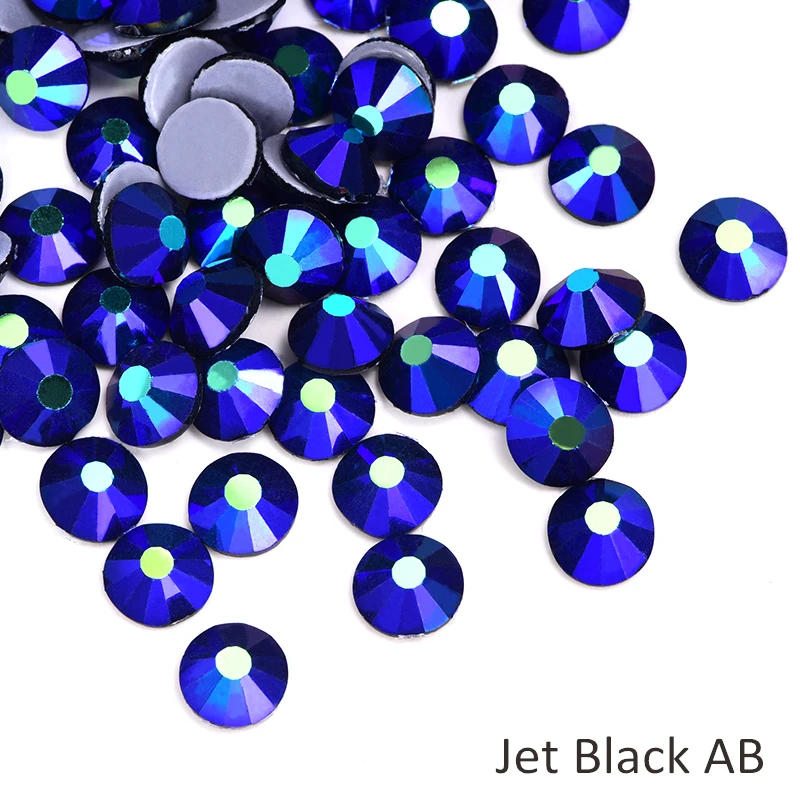 32 Jet Black AB Oleeya High quality Better DMC iron on strass hot fix rhinestones