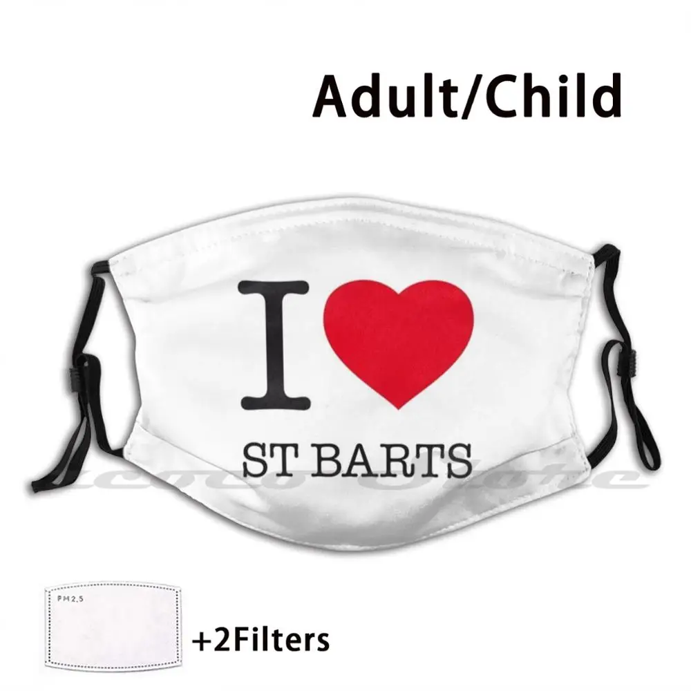 

I Love St Barts маска ткань многоразовая печать Фильтр моющийся St Barth St Barths St Barts Карибские острова