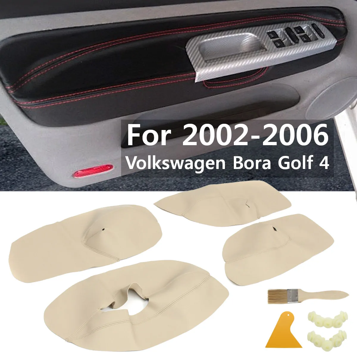 

Hot Sale 4Pcs Car Interior Door Panel Armrest Arm Rest Microfibre Leather Cover Protective For Volkswagen Bora Golf 4 2002-2006