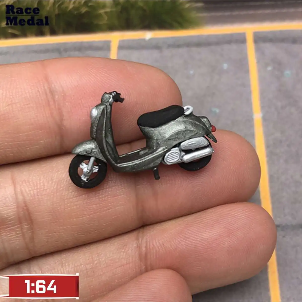 Gray 1/64 модель мотоцикла автомобиль для города архитектурное здание дорожный стол макет сцены материал пластик Diorama модель мотоцикла - Цвет: Gray