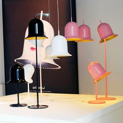 Fashion Cute Pink Floor Lamp Bedroom Personality Study Modern Vertical Bell Sitting Room hanging lamp | Лампы и освещение