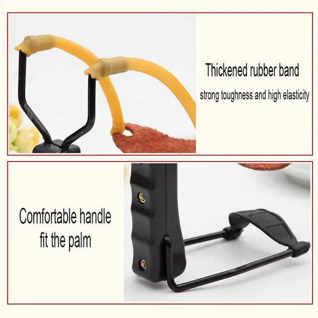 Portable Foldable Slingshot Black Handle Wristband Slingshots Catapult Traditional Outdoor Toy for Children 5
