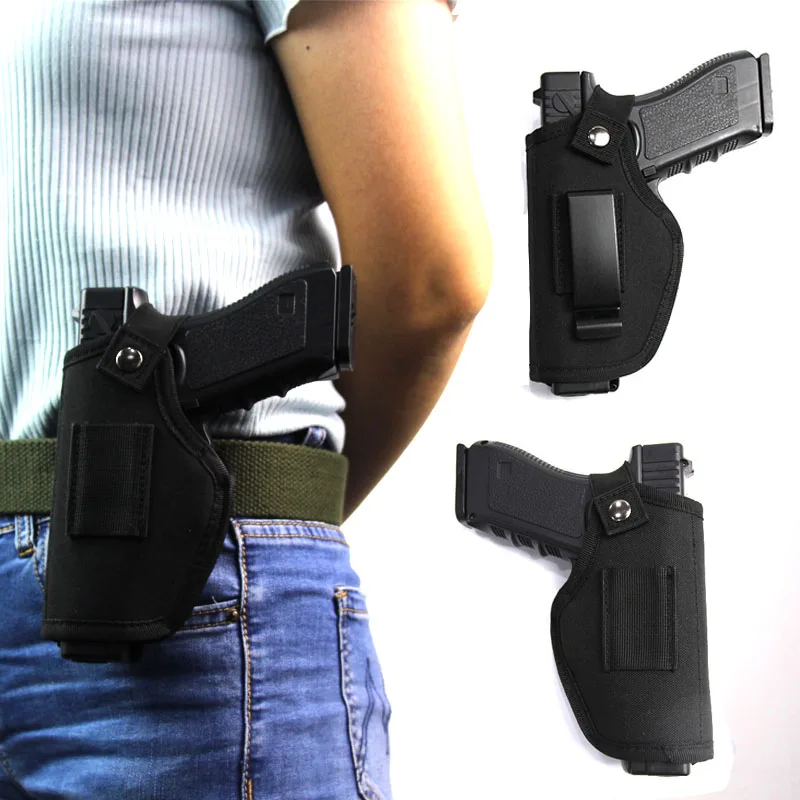 

Tactical Airsoft Gun Holster Concealed Carry Bag Belt Metal Clip Hunting Waist Gun Case Pistol Holster For All Sizes Handguns