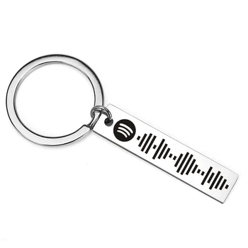 

Personalized Music Spotify Scan Code Keychains for Women Stainless Steel Keyring Customized Laser Engraving Prom Party Jewelry