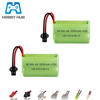 

4.8v 3000mAh NiMH Battery For Rc toys Cars Boats Tanks Robots Guns Rechargeable Battery AA 4.8v 2400mah Batteries Pack 2PCS