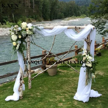 

Out Door Wedding Arch Backdrop Curtain Chiffon Panel Drapery Stage Background Photo Booth Event Party Decoration
