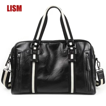 

LISM Korean Fashion Travel Men's Handbags Messenger Bag Shoulder Bag High Quality PU Black Bags Counter Promotion 2019