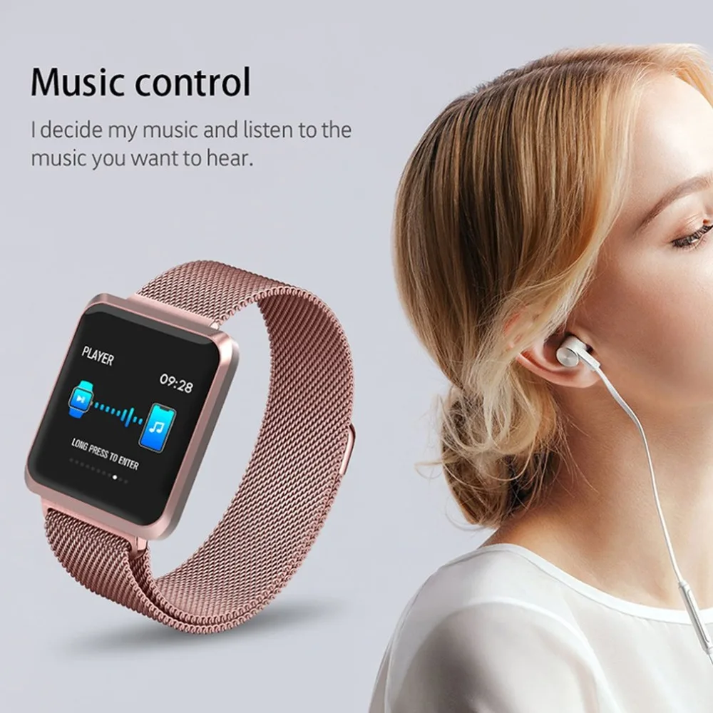 1," сенсорный экран Смарт-часы Bluetooth с шагомером анализа сна мониторинга полоса для iPhone Android смартфон