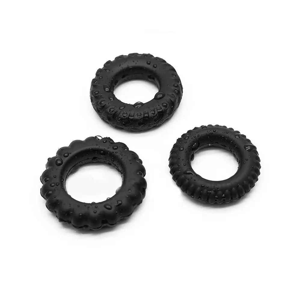 Movconly 3pcs/set Male Silicone Lock Ring Penis High Tensile HighSstrength Delay Ring