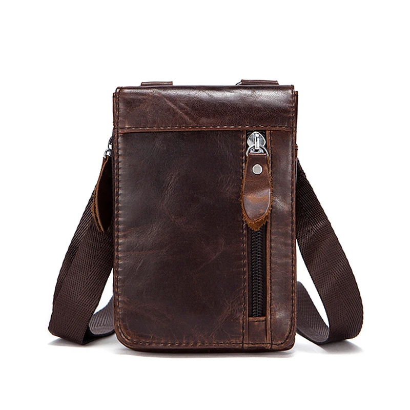 Мужская маленькая квадратная сумка из натуральной кожи, Высококачественная многофункциональная сумка-мессенджер, ретро деловая офисная сумка для хранения мобильного телефона