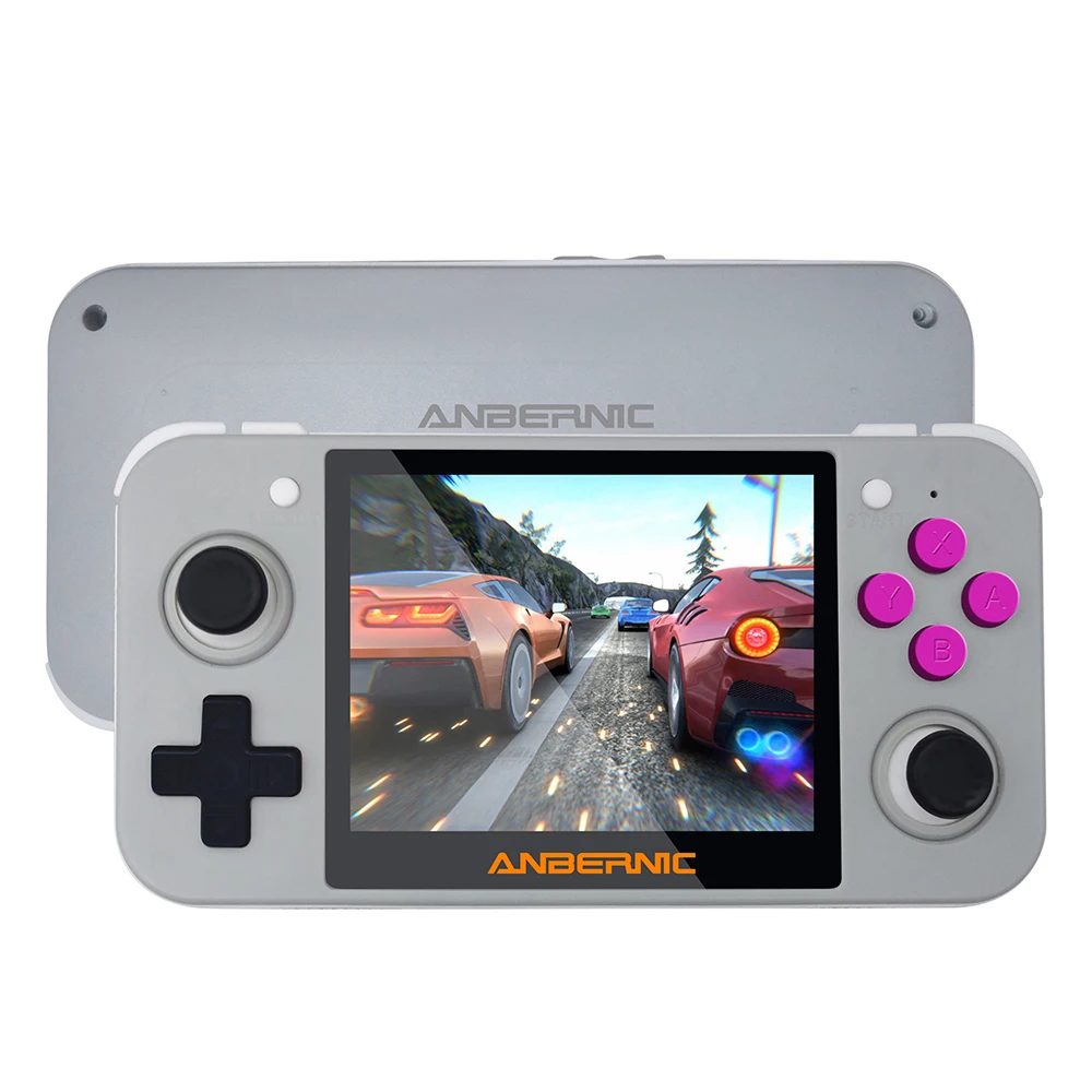ANBERNIC 16G RG350 ips Ретро игры 350 видео игры обновленная игровая консоль ps1 игра 64 бит opendingux 3,5 дюймов 2500+ игры rg350 - Цвет: Grey