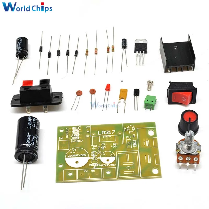 LM317 DIY Набор понижающий модуль питания регулируемый регулятор напряжения