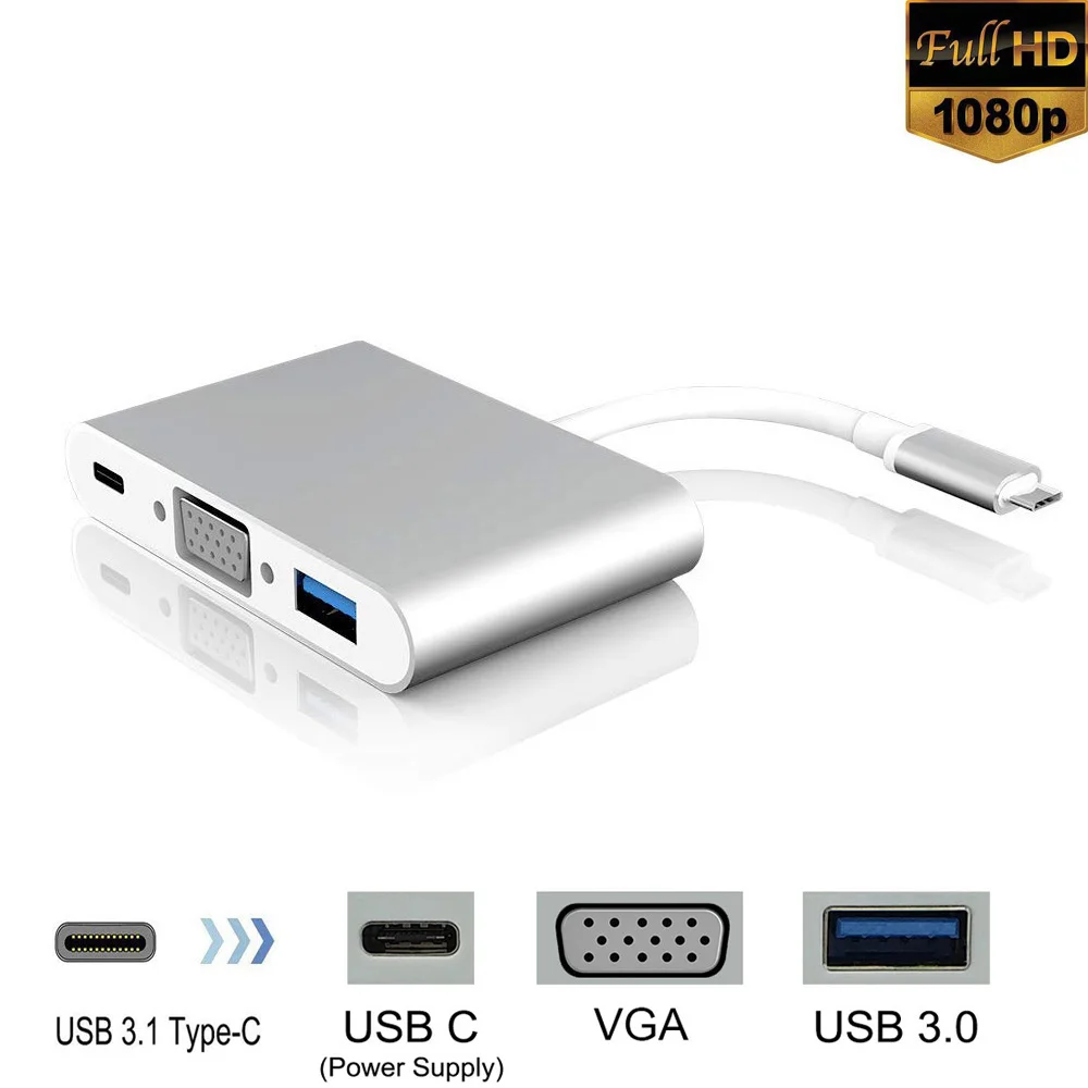 USB 3.1 USB-C to 4k HD HDMI 3IN1 Charging Port Multiport Adapter Cable USB 3