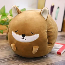 Brown Dog Шарообразная голова животных игрушка Многофункциональный мультфильм мягкая плюшевая подушка руки теплые игрушки Зима Рождественский подарок 30 см - Цвет: Brown Dog