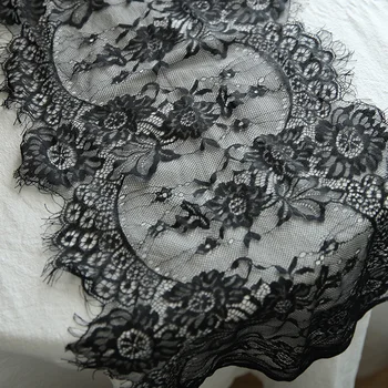 

3m price eyelash lace fabric 32CM width Clothing wedding veil decorative home curtain accessories