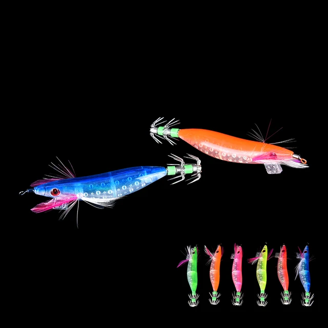Pre-Rigged Luminous Squid Jig for Night Fishing Saltwater - Dr