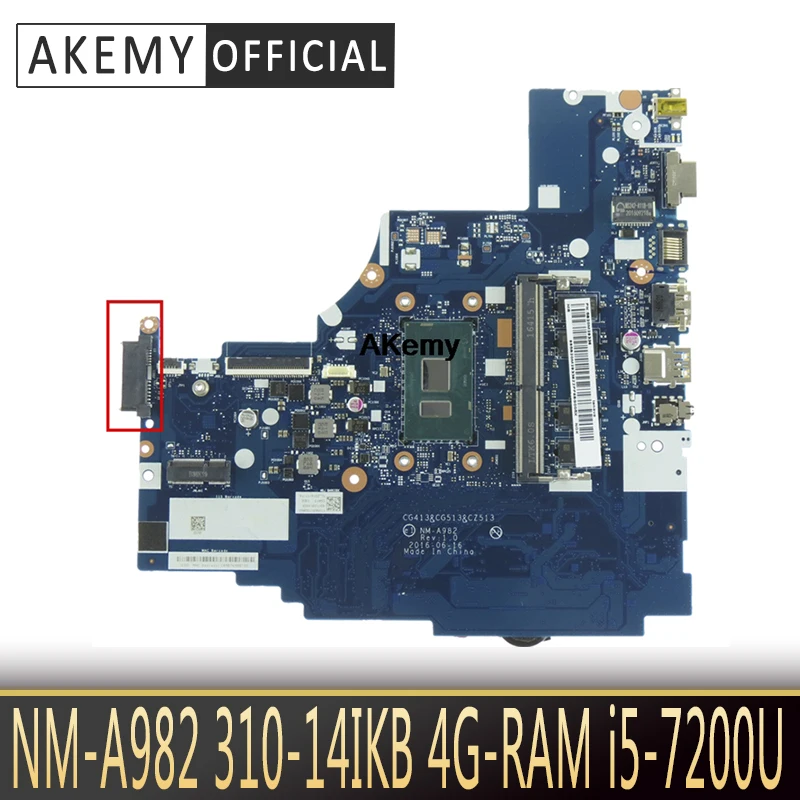 NM-A982 Laptop motherboard For Lenovo 310-14IKB original mainboard 4G-RAM I5-7200U | Компьютеры и офис