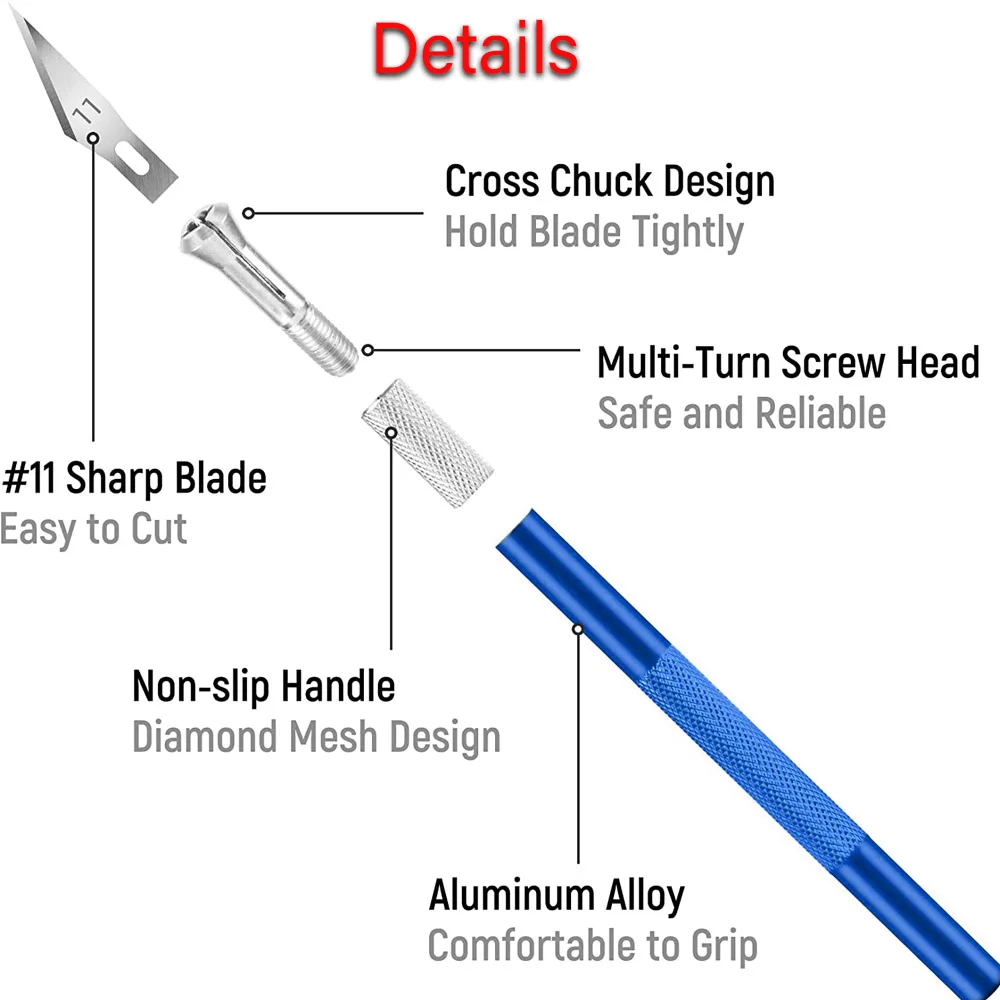 6/9Pcs Metal Carving Knife Blades Set Non-Slip Engraving Scalpel Knife  Repair Tools Craft Knives Mobile Phone PCB DIY Hand Tools