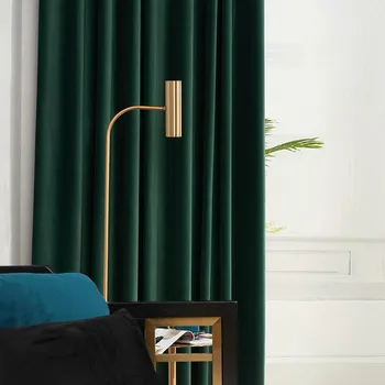 

Nordic Velvet Curtains Dark Green Velvet Curtains Blaclout Curtains Solid Color Curtains for Bedroom Living Room Dining Room