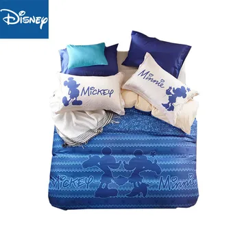 

Single size mickey mouse bedding set for kids bed decor full duvet covers double bedspread boys bed clothes 3-5 pcs cartoon blue
