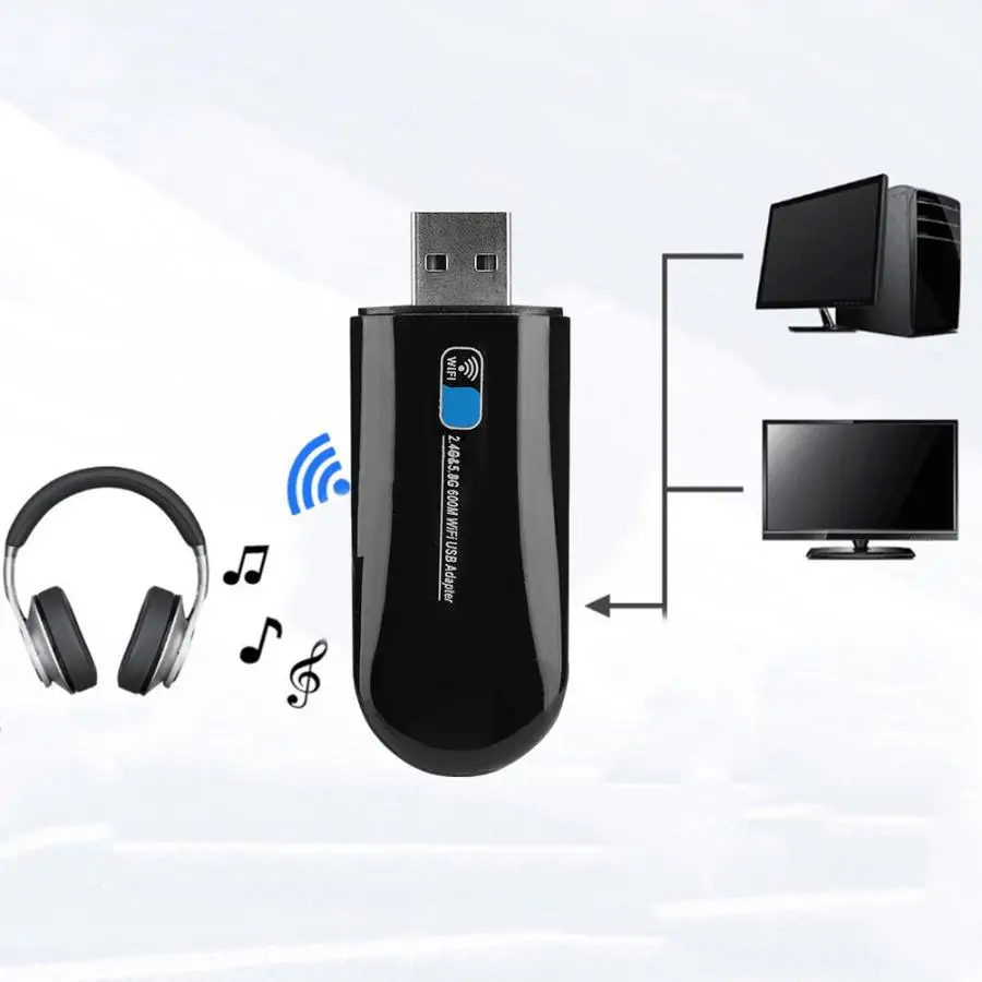 W67S 600 Мбит/с USB Сетевая карта беспроводной wifi адаптер совместим с Bluetooth 4,0 для подключения к компьютеру