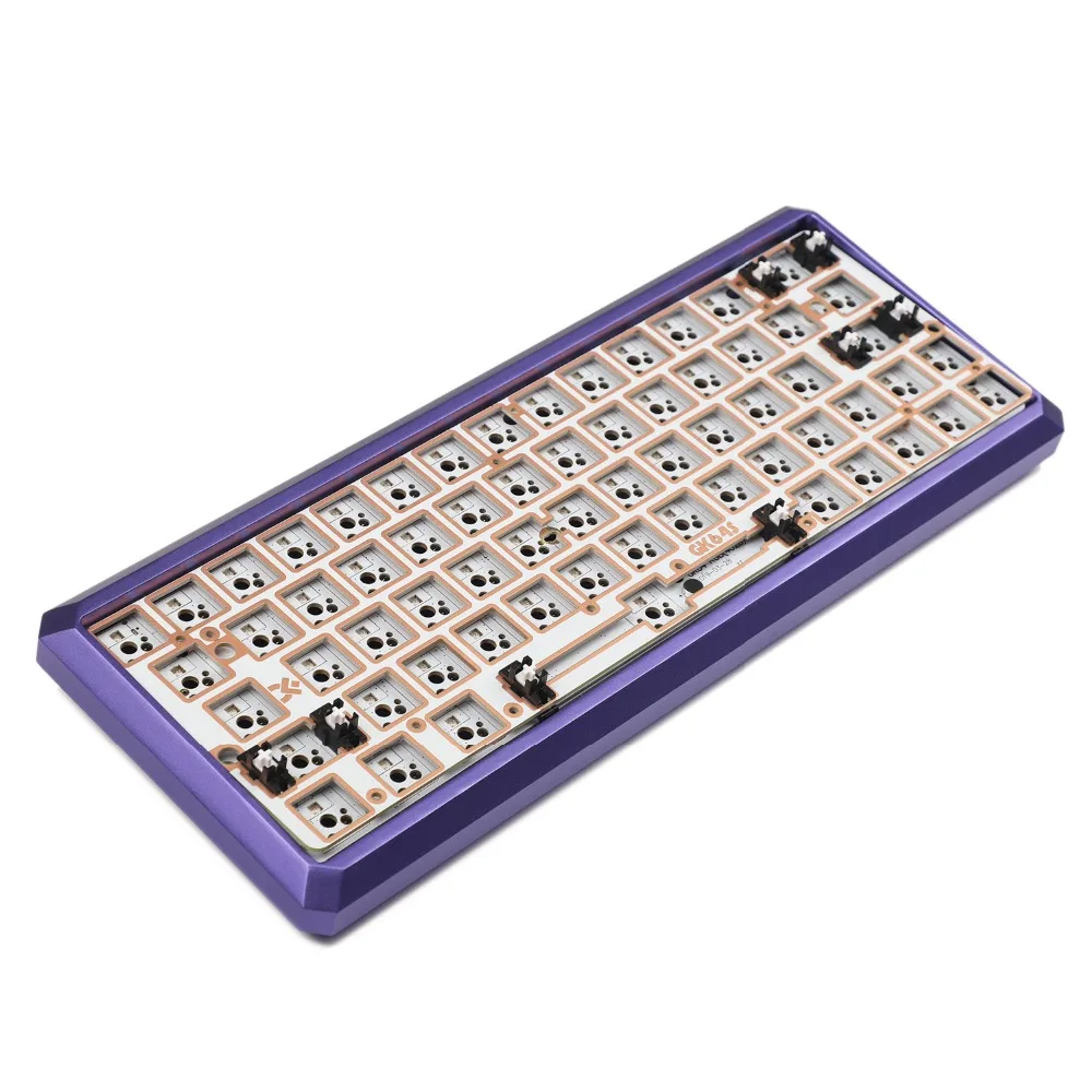 GK64 GK64S пластиковый алюминиевый ПК Комплект клавиатуры с ЧПУ чехол Bluetooth Проводная пластина pcb