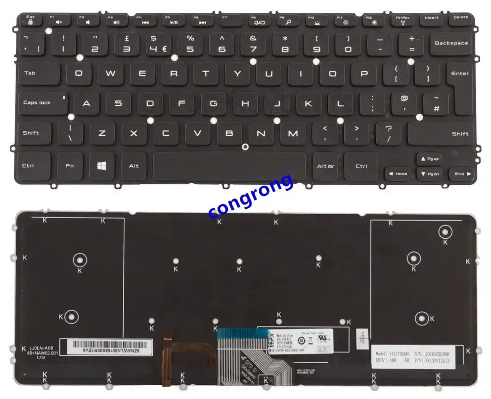 

Laptop keyboard for Dell Precision M3800 XPS 15 9530 backlit UK Keyboard 0HYYWM