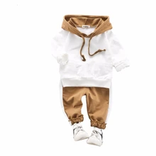 Демисезонный детская одежда для маленьких девочек одежда из хлопка для мальчиков детские спортивные толстовки и свитеры, брюки 2 шт./компл. малыша Повседневные комплекты одежды спортивные костюмы