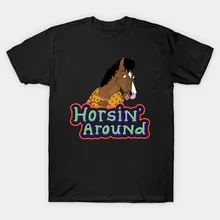 Horsin' around футболка Bojack Футболка с принтом "Всадник" лошадь Тодд Диана Нгуен Каролин принцесса Каролин мистер арахисовое масло ТВ