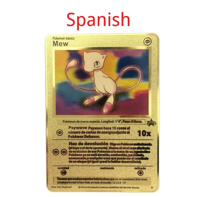 Spanish Pokemon Metal Card Pikachu Fire-breathing Dragon VMAX Gold V/GX/OX Card Toys Play Games Collection Card Children's Gifts 9