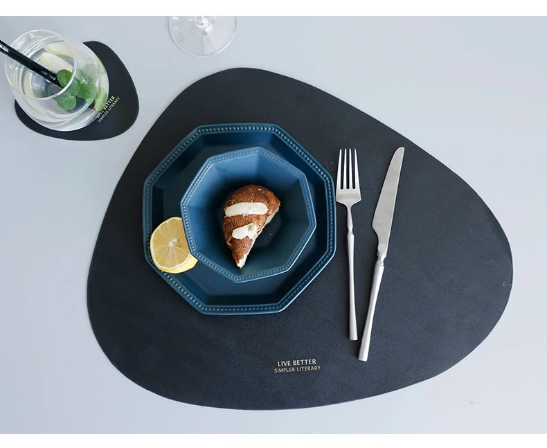 Leather table mat, waterproof, oil-proof and heat-insulating cushion, creative bowl cushion, cup cushion, dinner plate cushion
