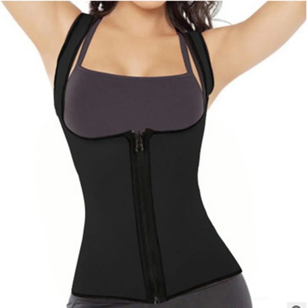

Women Zipper Fat Burning Sports Exercise Elastic Waist Training Corset Recovery Slimming Band Body Shape Cloth Wet Loost Cloth