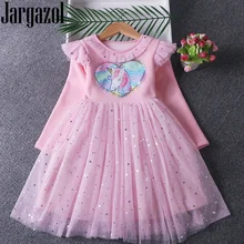 Нарядное платье-пачка для девочек; Рождественская одежда; Зимние флисовые Детские платья для девочек; vestidos; двусторонний костюм с блестками и единорогом