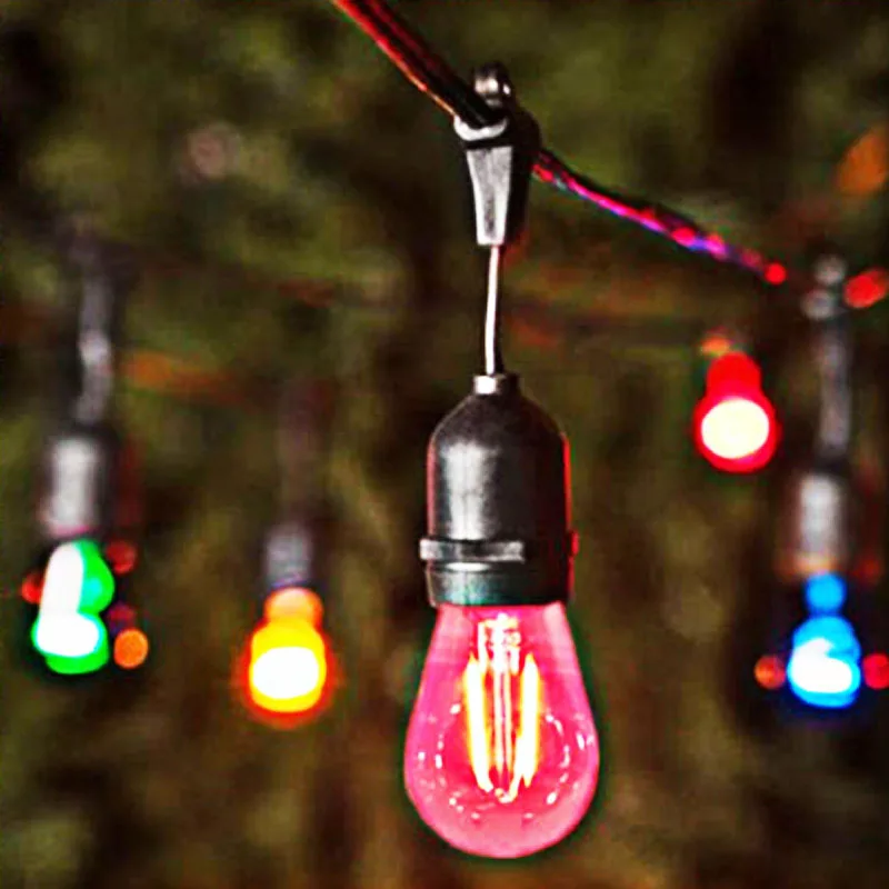 

15M rgb 220V Multi color LED S14 String Lights Waterproof IP65 LED string outdoor Garden Patio Holiday wedding decoration