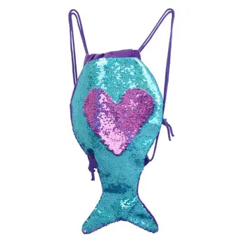 

Sell at a loss! Women Sequin Backpack Glitter Shopping Bags Drawstring Daypack Travel Shop Bag