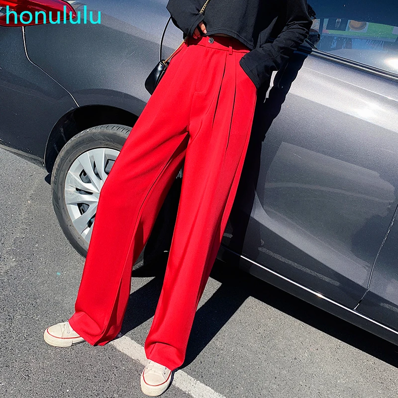 

Straight casual wide leg pants women 2020 summer new high waist sagging loose pants tide