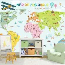 Индивидуальные Современные мультфильм карта мира Обои для рабочего стола
